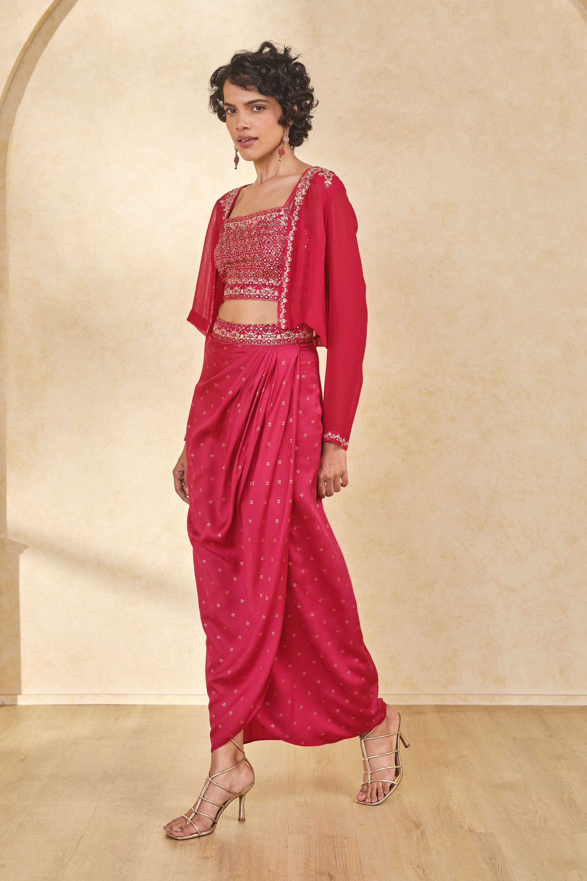 The Laila Skirt Set, Red, image 3